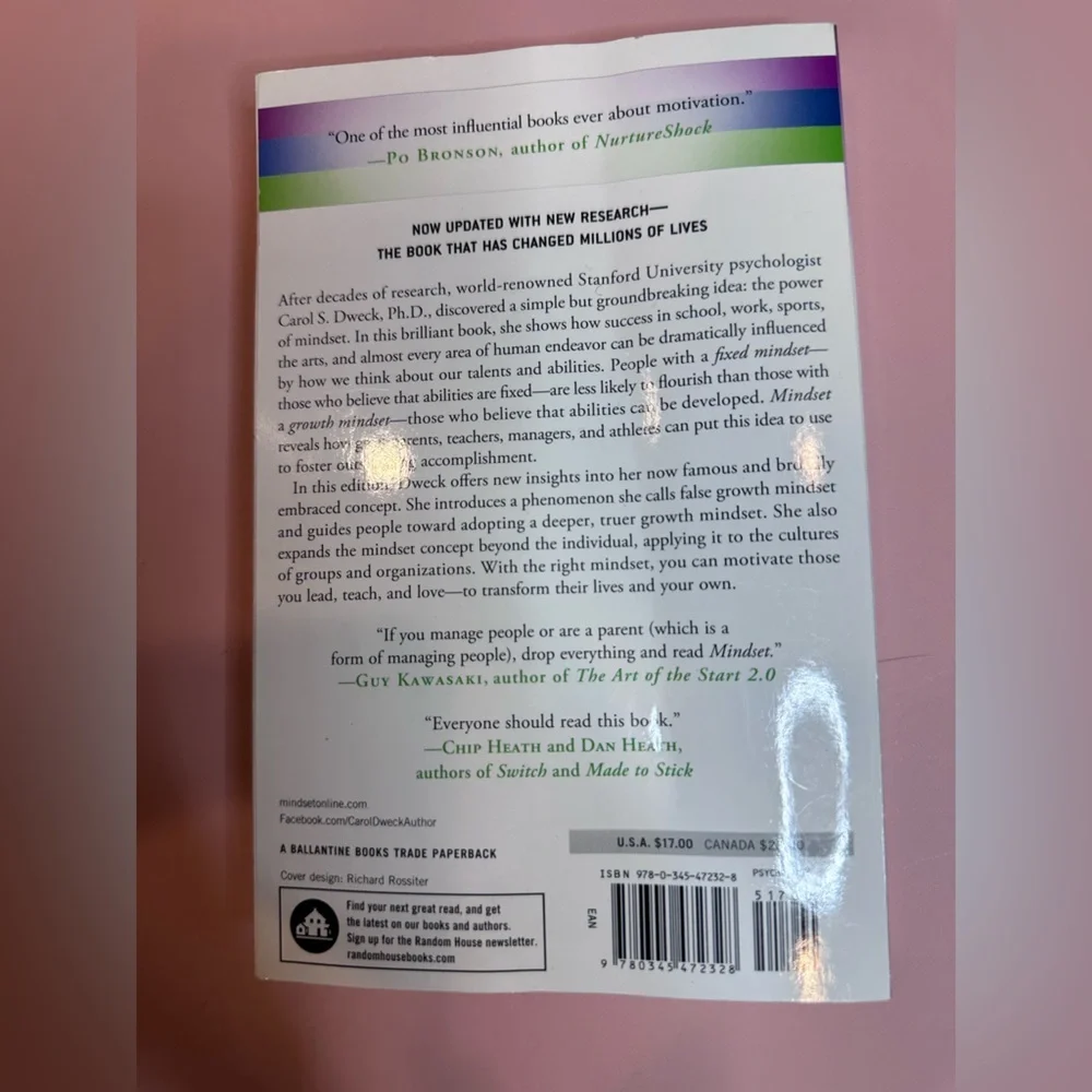 Mindset Book by Carol S. Dweck - Picture 2 of 3